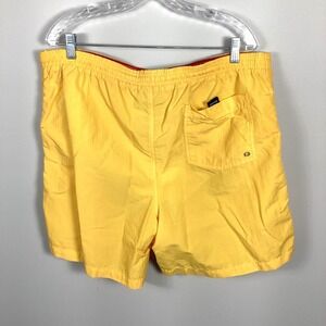 Vintage Down Under Yellow  Swim Trunk Shorts Mens Size L Yellow Lined Pockets